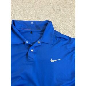 Nike Dri-FIT Tiger Woods Collection Golf Polo Shirt XXL Blue Short Sleeve